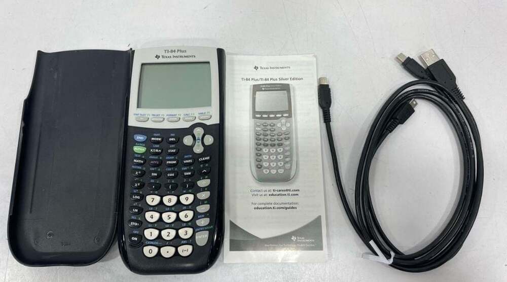 Texas Instruments TI-84 Plus Graphing Calculator with Cover and Cable